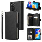 For Xiaomi Redmi Note 11S 9 Card Slots Zipper Wallet Bag Leather Phone Case(Black) - 1