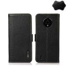 For Nokia C200 KHAZNEH Side-Magnetic Litchi Genuine Leather RFID Phone Case(Black) - 1