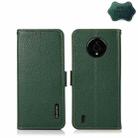 For Nokia C200 KHAZNEH Side-Magnetic Litchi Genuine Leather RFID Phone Case(Green) - 1