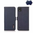 For Nokia C2 2nd Edition KHAZNEH Side-Magnetic Litchi Genuine Leather RFID Phone Case(Blue) - 1