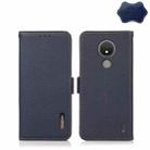 For Nokia C21 KHAZNEH Side-Magnetic Litchi Genuine Leather RFID Phone Case(Blue) - 1