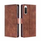 For Sony Xperia 10 IV Skin Feel Crocodile Magnetic Clasp Leather Phone Case(Brown) - 2