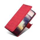 For Google Pixel 7 5G Skin Feel Crocodile Magnetic Clasp Leather Phone Case(Red) - 3