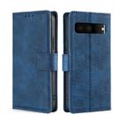 For Google Pixel 7 5G Skin Feel Crocodile Magnetic Clasp Leather Phone Case(Blue) - 2