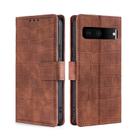 For Google Pixel 7 5G Skin Feel Crocodile Magnetic Clasp Leather Phone Case(Brown) - 2