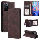 For Xiaomi Redmi Note 11 4G International Simple Suction Closure Leather Phone Case(Brown) - 1