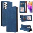 For Samsung Galaxy A73 5G Simple Suction Closure Leather Phone Case(Blue) - 1