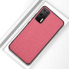 For Huawei P40 Shockproof Cloth Texture PC + TPU Protective Case(Modern Pink) - 1