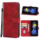 For Xiaomi Redmi Note 11T Pro+ Leather Phone Case(Red) - 1