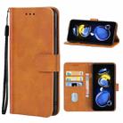 For Xiaomi Redmi Note 11T Pro+ Leather Phone Case(Brown) - 1