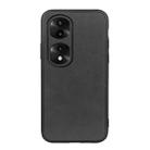 For Honor 70 Pro Fine Hole Version Two-color Cowhide Texture PU Shockproof Phone Case(Black) - 1