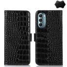 For Motorola Moto G Stylus 5G 2022 Crocodile Top Layer Cowhide Leather Phone Case(Black) - 1