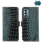 For Motorola Moto G Stylus 5G 2022 Crocodile Top Layer Cowhide Leather Phone Case(Green) - 1