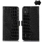 For Nokia C2 2nd Edition Crocodile Top Layer Cowhide Leather Phone Case(Black) - 1