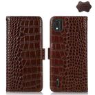 For Nokia C2 2nd Edition Crocodile Top Layer Cowhide Leather Phone Case(Brown) - 1