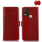 For Nokia C21 Plus Crocodile Top Layer Cowhide Leather Phone Case(Red) - 1