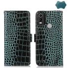 For Nokia C21 Plus Crocodile Top Layer Cowhide Leather Phone Case(Green) - 1