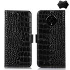 For Nokia C200 Crocodile Top Layer Cowhide Leather Phone Case(Black) - 1