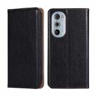 For Motorola Moto Edge+ 2022 / Edge 30 Pro Pure Color Magnetic Leather Phone Case(Black) - 1