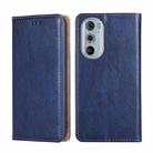 For Motorola Moto Edge+ 2022 / Edge 30 Pro Pure Color Magnetic Leather Phone Case(Blue) - 1