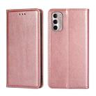 For Motorola Moto G Stylus 5G 2022 Pure Color Magnetic Leather Phone Case(Rose Gold) - 1