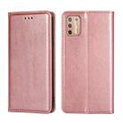 For Motorola Moto G9 Plus Pure Color Magnetic Leather Phone Case(Rose Gold) - 1