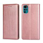 For Motorola Moto G22 Pure Color Magnetic Leather Phone Case(Rose Gold) - 1