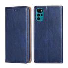 For Motorola Moto G22 Pure Color Magnetic Leather Phone Case(Blue) - 1