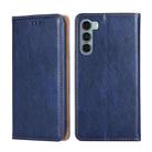 For Motorola Moto G200 5G / Edge S30 Pure Color Magnetic Leather Phone Case(Blue) - 1