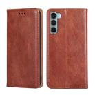 For Motorola Moto G200 5G / Edge S30 Pure Color Magnetic Leather Phone Case(Brown) - 1