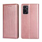 For OPPO A36 4G / A76 4G Global Pure Color Magnetic Leather Phone Case(Rose Gold) - 1