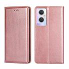 For OPPO A96 5G Pure Color Magnetic Leather Phone Case(Rose Gold) - 1