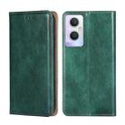 For OPPO A96 5G Pure Color Magnetic Leather Phone Case(Green) - 1