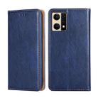 For OPPO Reno7 4G / F21 Pro 4G Pure Color Magnetic Leather Phone Case(Blue) - 1