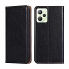 For OPPO Realme C35 Pure Color Magnetic Leather Phone Case(Black) - 1