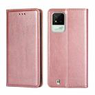 For OPPO Realme Narzo 50i Pure Color Magnetic Leather Phone Case(Rose Gold) - 1