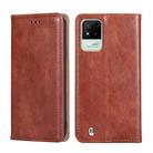 For OPPO Realme Narzo 50i Pure Color Magnetic Leather Phone Case(Brown) - 1