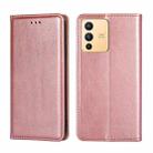 For vivo S12 / V23 5G Pure Color Magnetic Leather Phone Case(Rose Gold) - 1