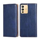 For vivo S12 / V23 5G Pure Color Magnetic Leather Phone Case(Blue) - 1