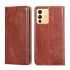 For vivo S12 / V23 5G Pure Color Magnetic Leather Phone Case(Brown) - 1