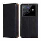 For vivo X80 Pro China Pure Color Magnetic Leather Phone Case(Black) - 1