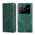 For vivo X80 Pro China Pure Color Magnetic Leather Phone Case(Green) - 1