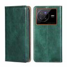 For vivo X80 China Pure Color Magnetic Leather Phone Case(Green) - 1