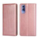 For vivo Y53s 5G / iQOO Z5X / T1X Pure Color Magnetic Leather Phone Case(Rose Gold) - 1