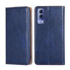 For vivo Y53s 5G / iQOO Z5X / T1X Pure Color Magnetic Leather Phone Case(Blue) - 1