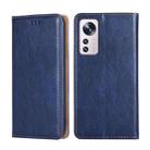 For Xiaomi 12 Pro Pure Color Magnetic Leather Phone Case(Blue) - 1