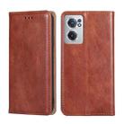 For OnePlus Nord CE 2 5G Pure Color Magnetic Leather Phone Case(Brown) - 1