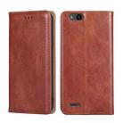 For ZTE Tempo X / Vantage Z839 / N9137 Pure Color Magnetic Leather Phone Case(Brown) - 1