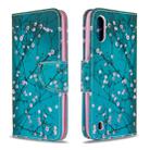 For Galaxy A01 Colored Drawing Pattern Horizontal Flip Leather Case with Holder & Card Slots & Wallet(Plum Blossom) - 1