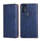 For TCL 20B 6159K Pure Color Magnetic Leather Phone Case(Blue) - 1